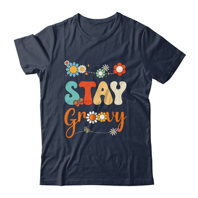 Stay Groovy Positive Mind Happy Life Retro Sunflower Hippie Shirt & Tank Top | teecentury