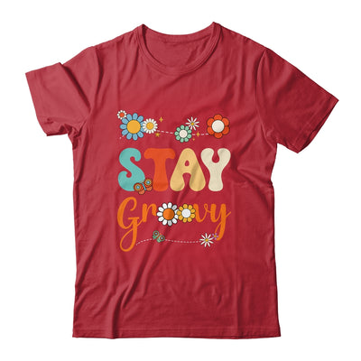 Stay Groovy Positive Mind Happy Life Retro Sunflower Hippie Shirt & Tank Top | teecentury