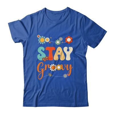 Stay Groovy Positive Mind Happy Life Retro Sunflower Hippie Shirt & Tank Top | teecentury
