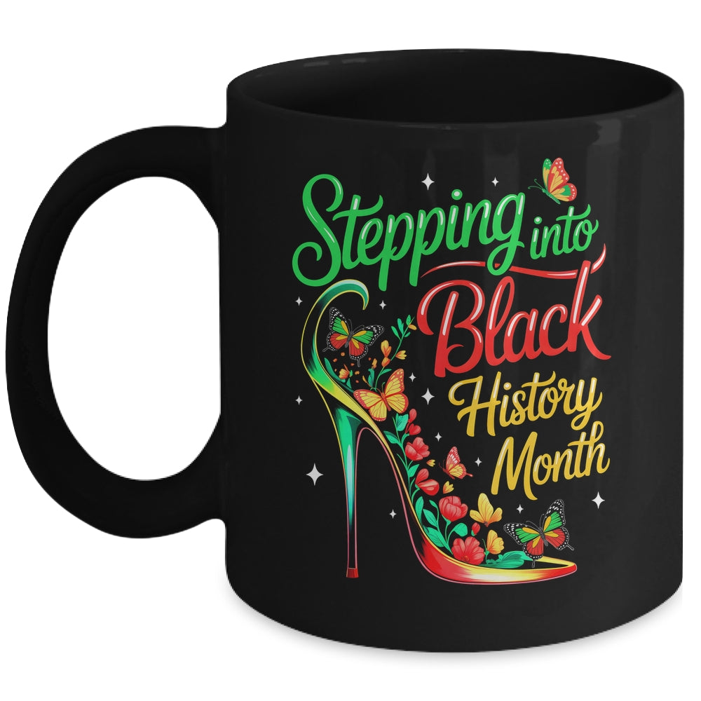 Stepping Into Black History Month High Heels Womens Girls Mug | teecentury