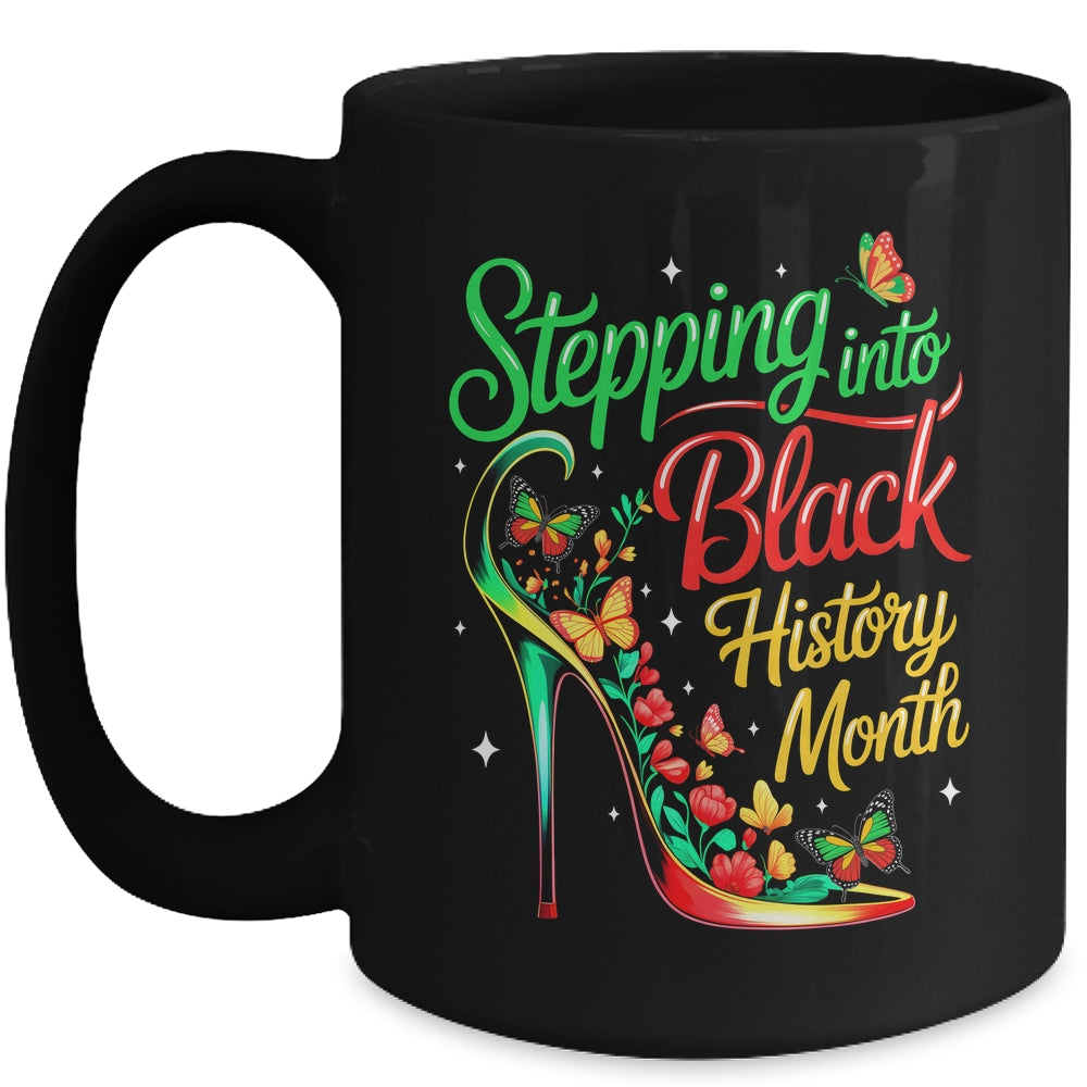 Stepping Into Black History Month High Heels Womens Girls Mug | teecentury
