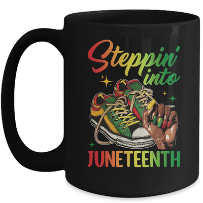 Stepping Into Juneteenth Afro Woman Black Girls Sneakers Mug | teecentury