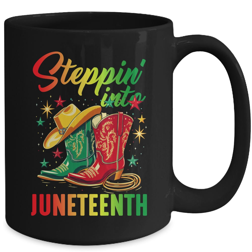 Stepping Into Juneteenth Afro Woman Black Girls Women Mug | teecentury