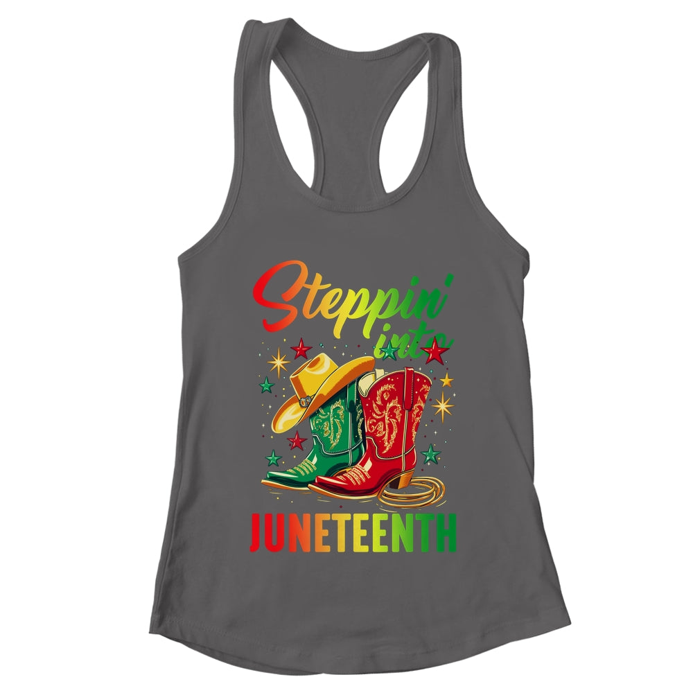 Stepping Into Juneteenth Afro Woman Black Girls Women Shirt & Tank Top | teecentury