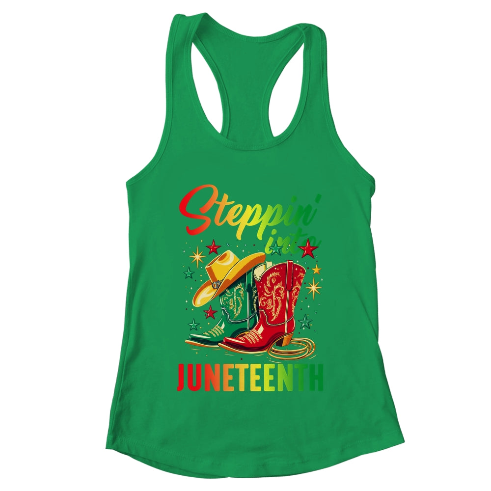 Stepping Into Juneteenth Afro Woman Black Girls Women Shirt & Tank Top | teecentury