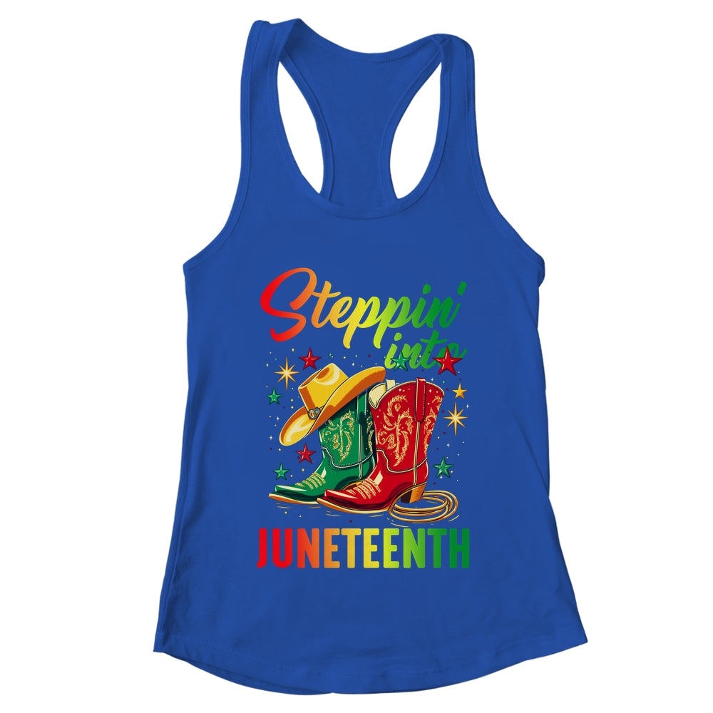 Stepping Into Juneteenth Afro Woman Black Girls Women Shirt & Tank Top | teecentury