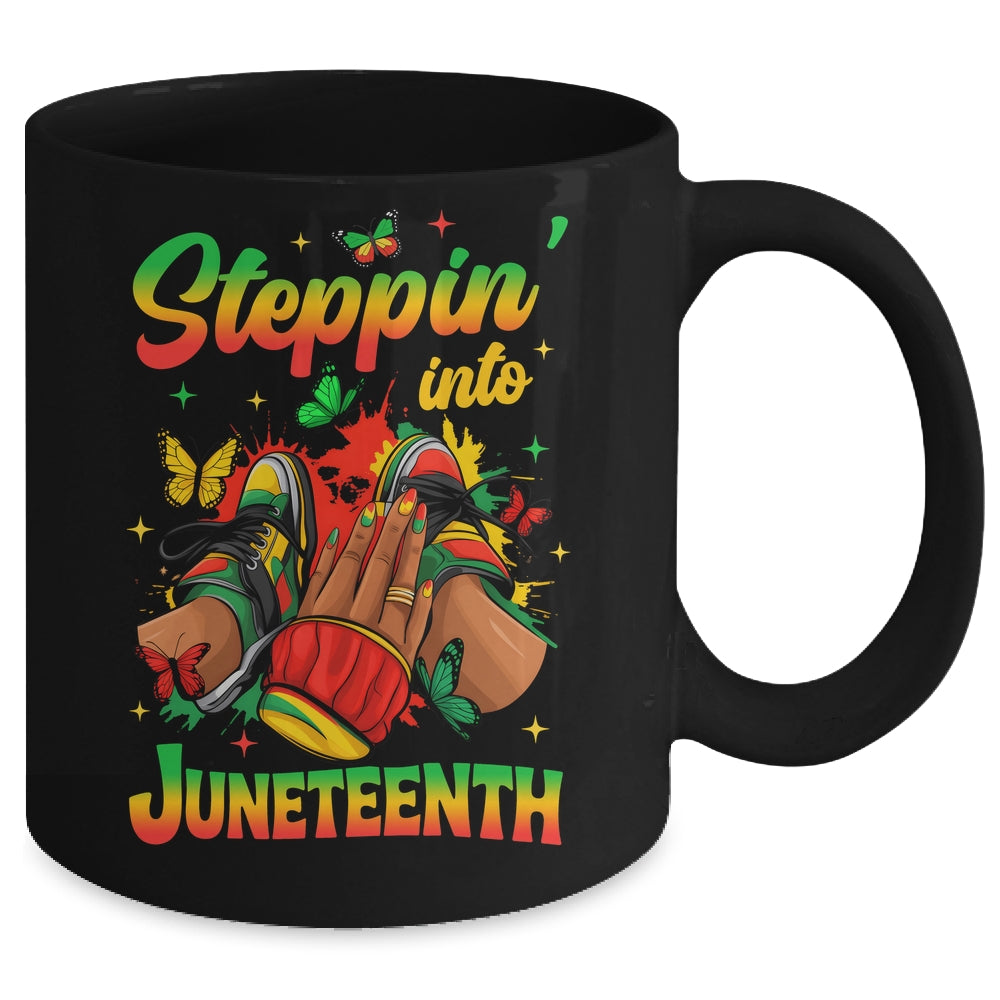 Stepping Into Juneteenth Afro Women Black Girls Sneakers Mug | teecentury
