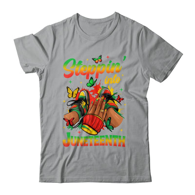 Stepping Into Juneteenth Afro Women Black Girls Sneakers Shirt & Tank Top | teecentury