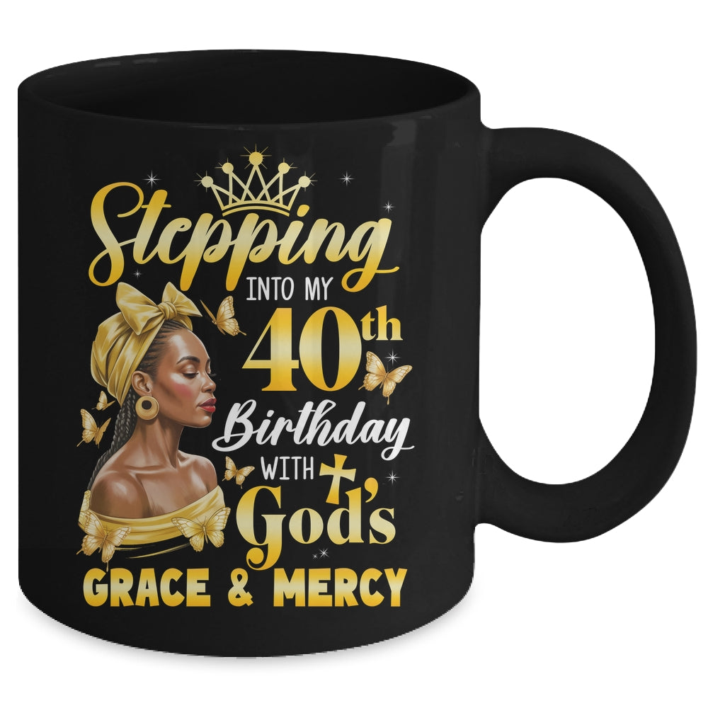 Stepping Into My 40th Birthday Afro Woman Religious Birthday Mug | teecentury
