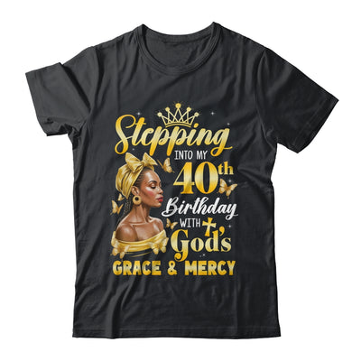 Stepping Into My 40th Birthday Afro Woman Religious Birthday Shirt & Tank Top | teecentury