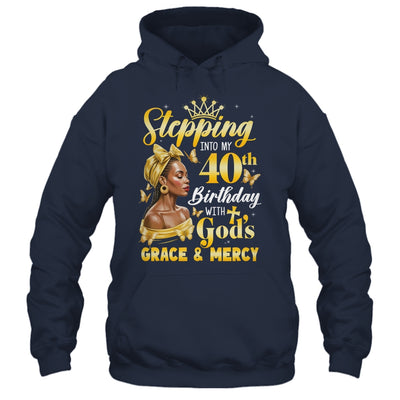 Stepping Into My 40th Birthday Afro Woman Religious Birthday Shirt & Tank Top | teecentury