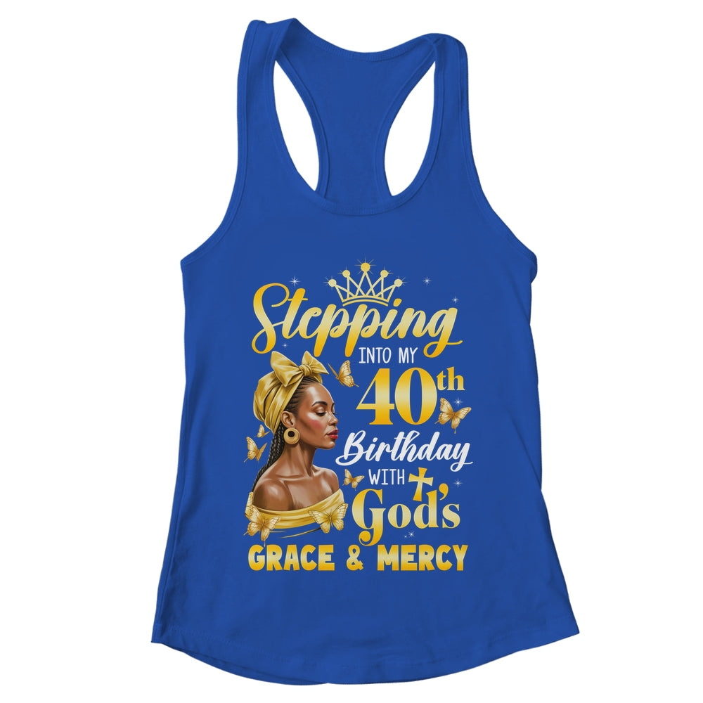 Stepping Into My 40th Birthday Afro Woman Religious Birthday Shirt & Tank Top | teecentury