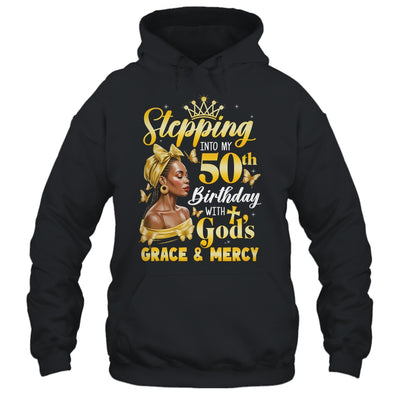 Stepping Into My 50th Birthday Afro Woman Religious Birthday Shirt & Tank Top | teecentury