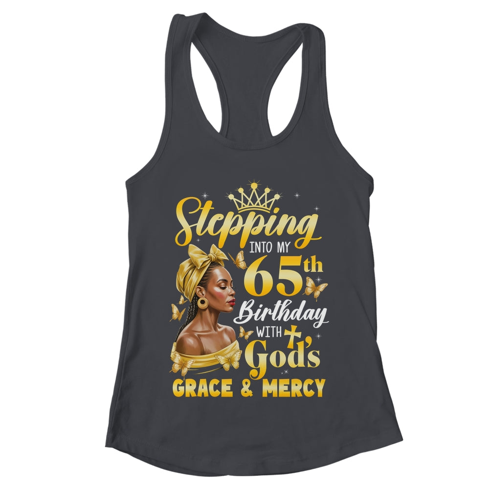 Stepping Into My 65th Birthday Afro Woman Religious Birthday Shirt & Tank Top | teecentury