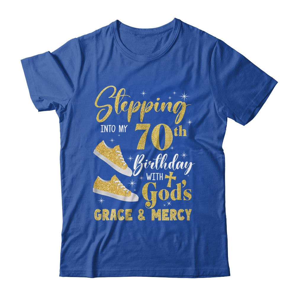 Stepping Into My 70th Birthday With Gods Grace And Mercy Women Shirt & Tank Top | teecentury