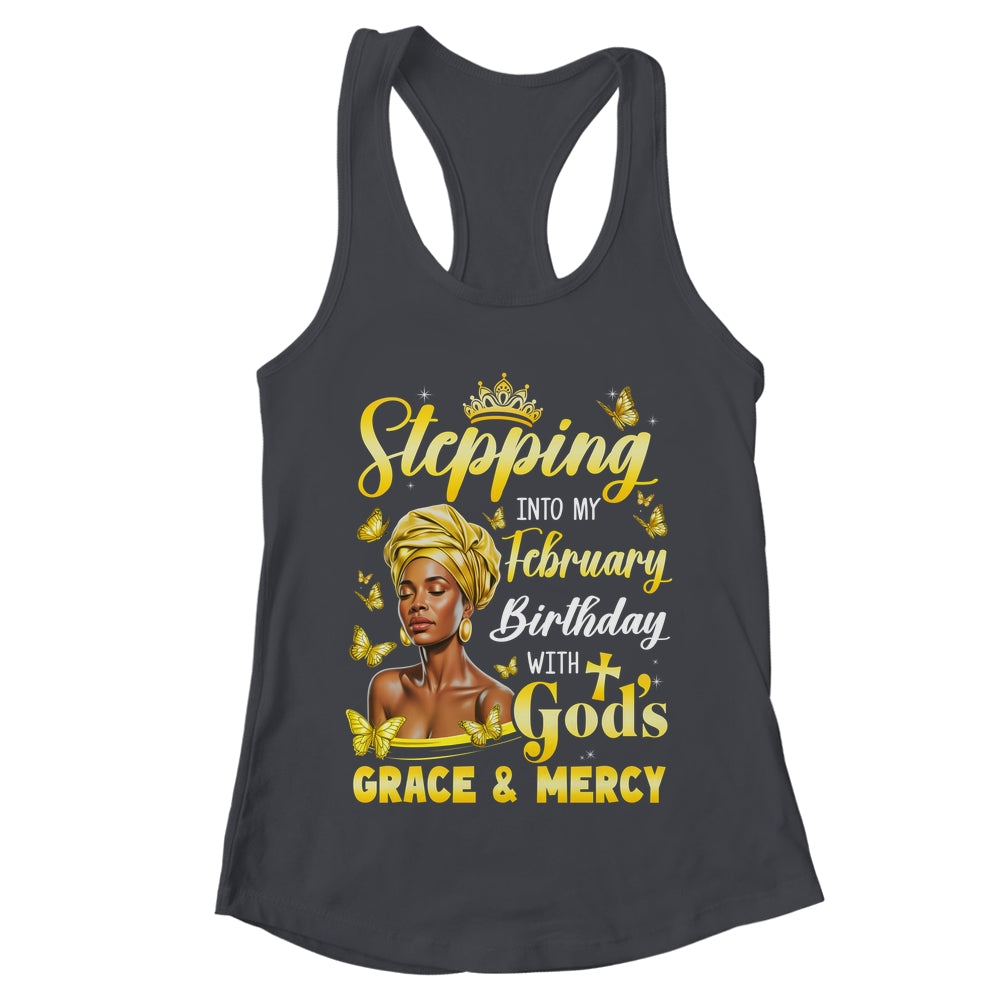 Stepping Into My February Birthday Afro Woman Religious Bday Shirt & Tank Top | teecentury