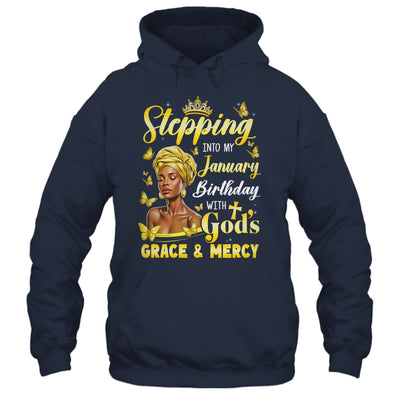 Stepping Into My January Birthday Afro Woman Religious Bday Shirt & Tank Top | teecentury
