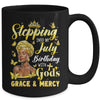 Stepping Into My July Birthday Afro Woman Religious Bday Mug | teecentury