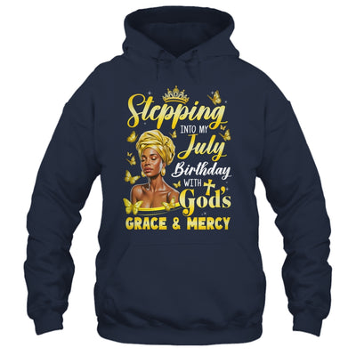 Stepping Into My July Birthday Afro Woman Religious Bday Shirt & Tank Top | teecentury
