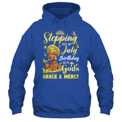 Stepping Into My July Birthday Afro Woman Religious Bday Shirt & Tank Top | teecentury