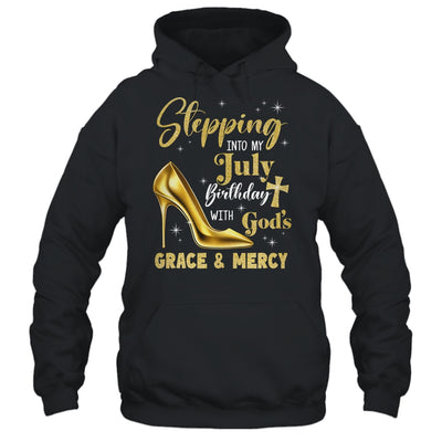 Stepping Into My July Birthday With Gods Grace Mercy Grandma Shirt & Tank Top | teecentury