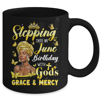 Stepping Into My June Birthday Afro Woman Religious Bday Mug | teecentury
