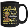 Stepping Into My June Birthday Afro Woman Religious Bday Mug | teecentury