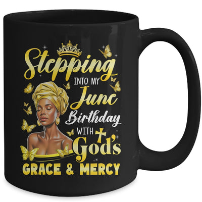 Stepping Into My June Birthday Afro Woman Religious Bday Mug | teecentury