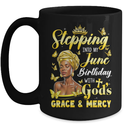 Stepping Into My June Birthday Afro Woman Religious Bday Mug | teecentury