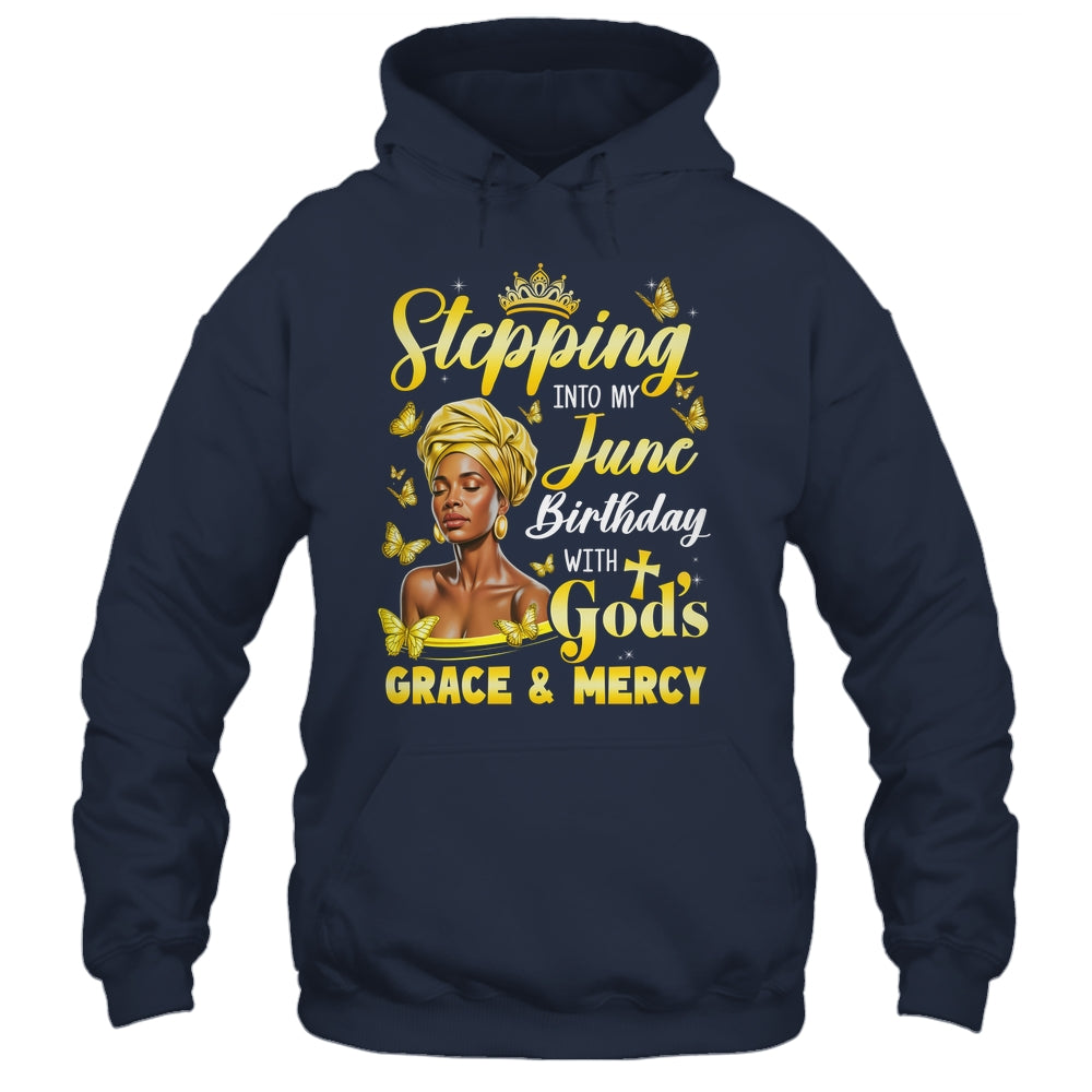 Stepping Into My June Birthday Afro Woman Religious Bday Shirt & Tank Top | teecentury