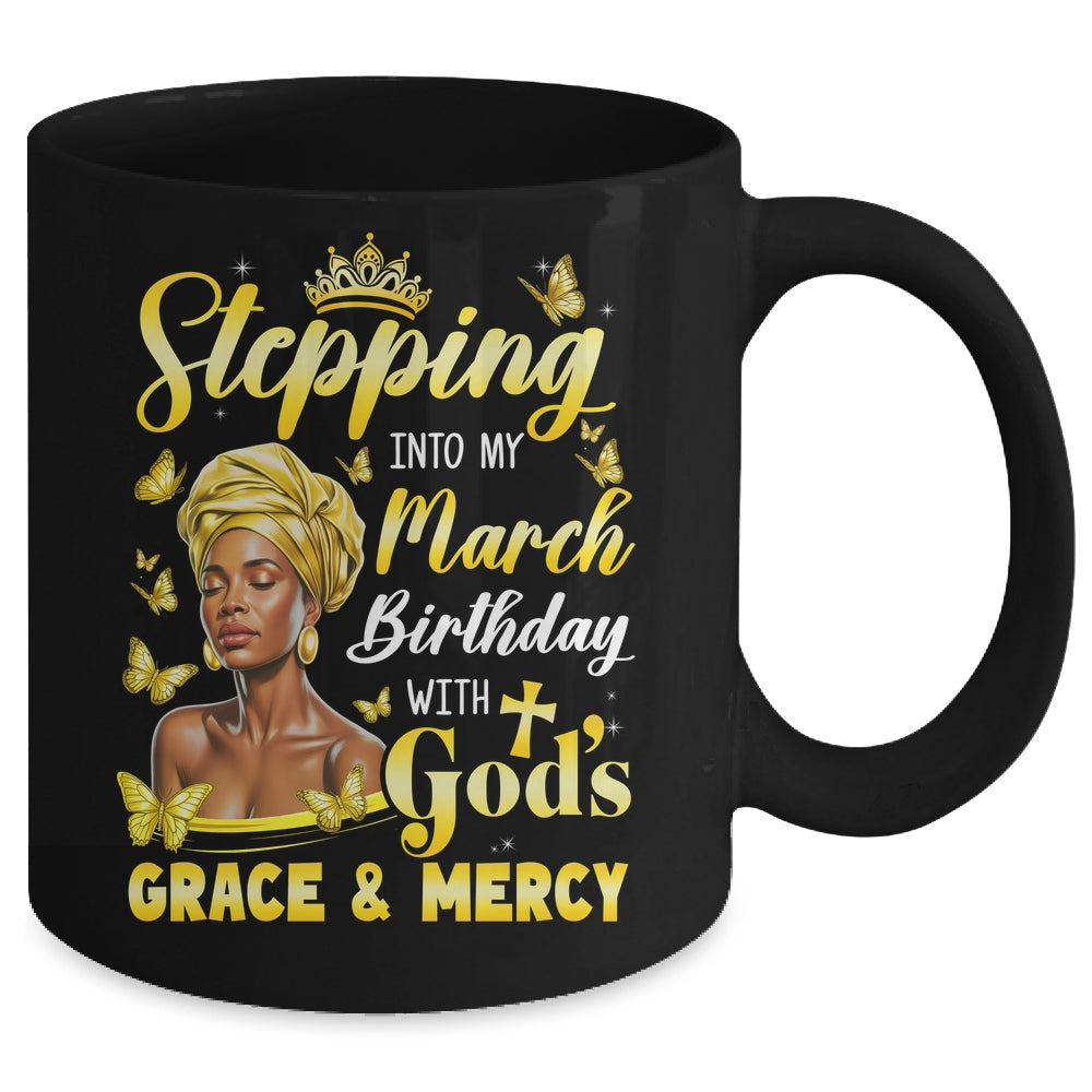 Stepping Into My March Birthday Afro Woman Religious Bday Mug | teecentury