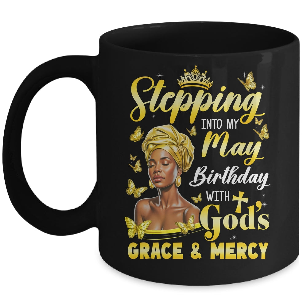 Stepping Into My May Birthday Afro Woman Religious Bday Mug | teecentury