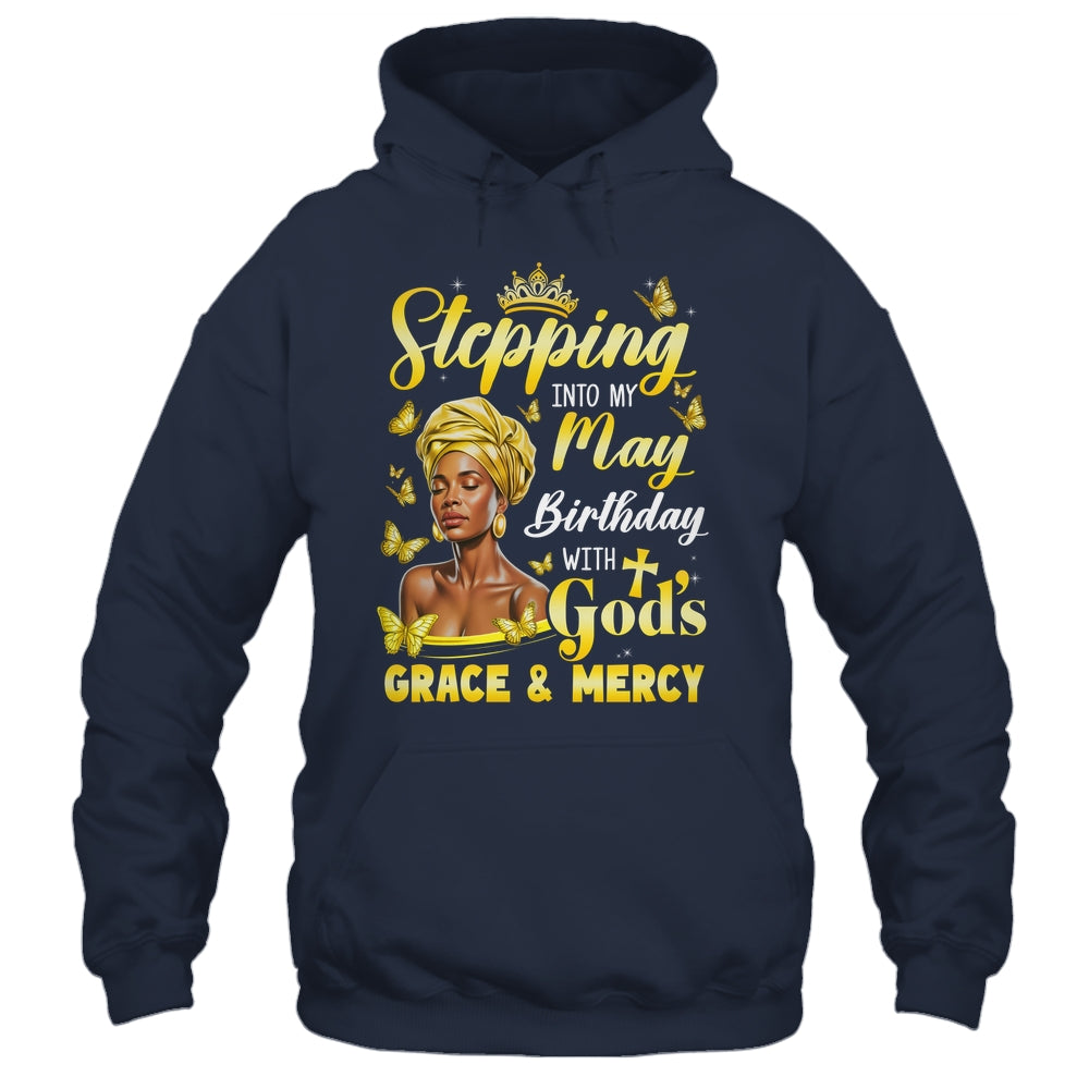Stepping Into My May Birthday Afro Woman Religious Bday Shirt & Tank Top | teecentury