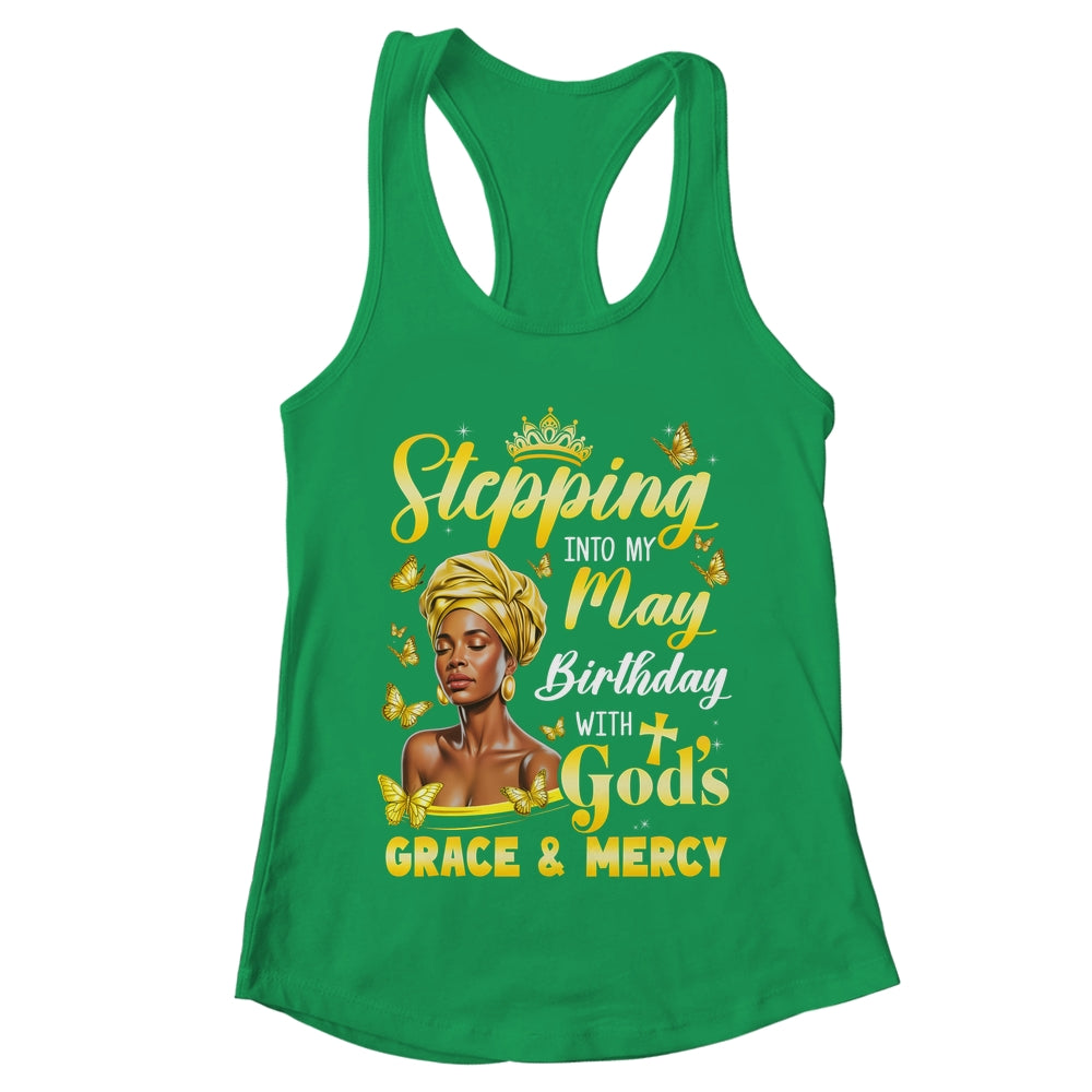 Stepping Into My May Birthday Afro Woman Religious Bday Shirt & Tank Top | teecentury