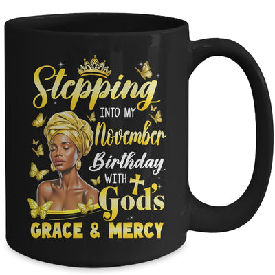Stepping Into My November Birthday Afro Woman Religious Bday Mug | teecentury