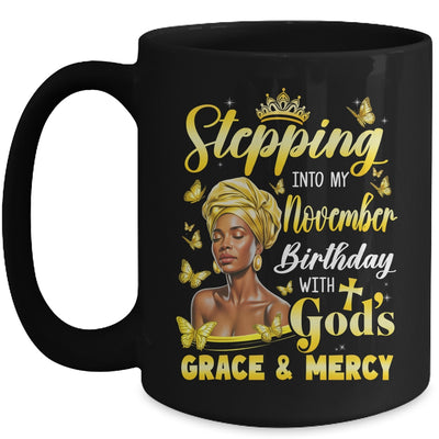Stepping Into My November Birthday Afro Woman Religious Bday Mug | teecentury