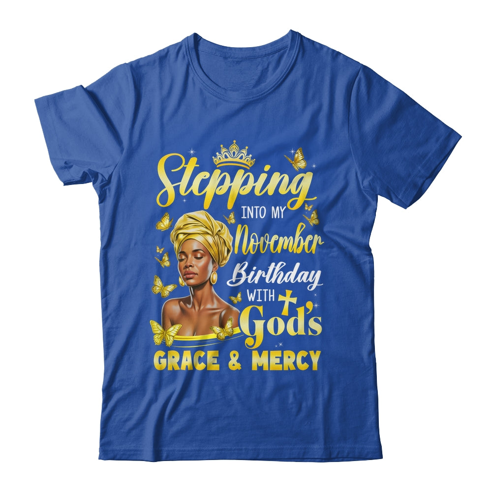 Stepping Into My November Birthday Afro Woman Religious Bday Shirt & Tank Top | teecentury