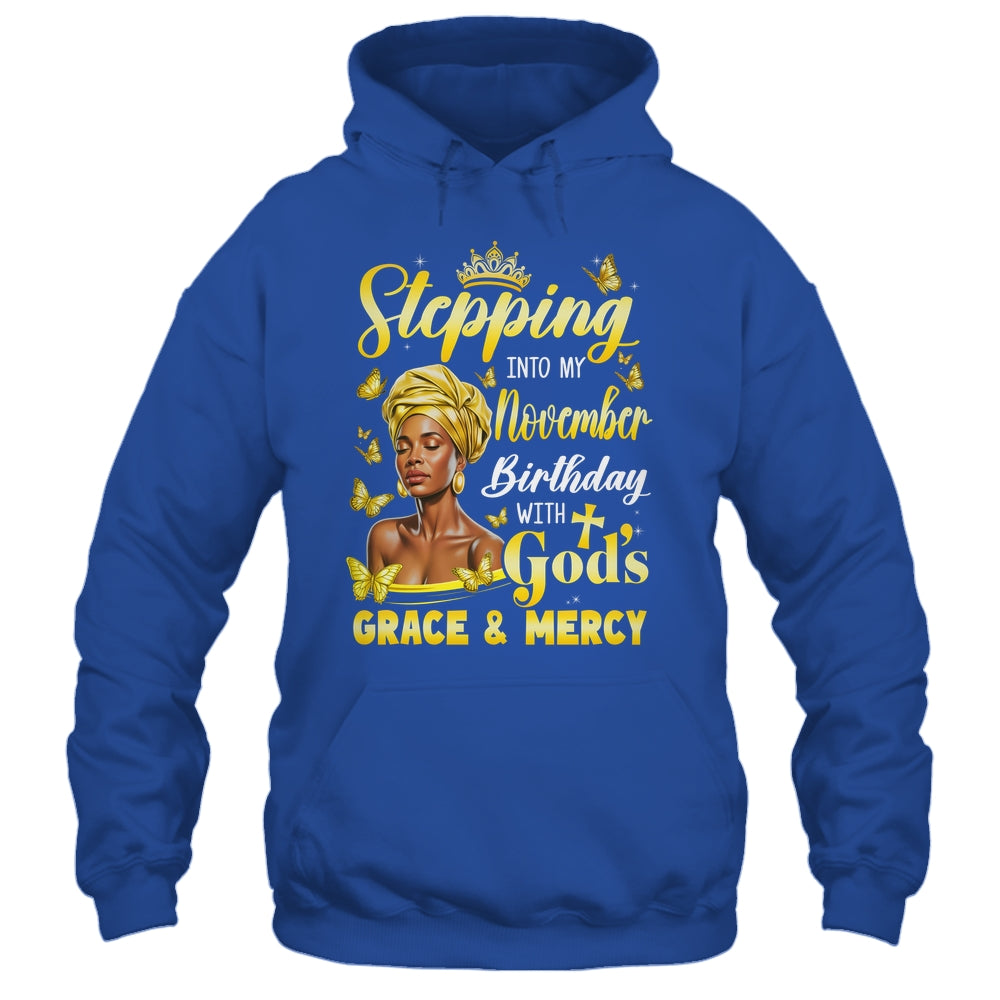 Stepping Into My November Birthday Afro Woman Religious Bday Shirt & Tank Top | teecentury