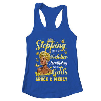 Stepping Into My October Birthday Afro Woman Religious Bday Shirt & Tank Top | teecentury