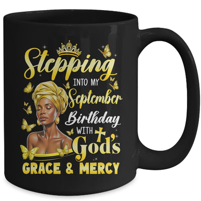 Stepping Into My September Birthday Afro Woman Religious Bday Mug | teecentury