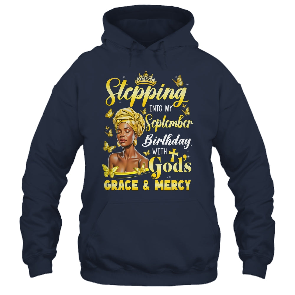 Stepping Into My September Birthday Afro Woman Religious Bday Shirt & Tank Top | teecentury