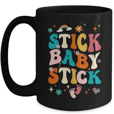 Stick Baby Stick Funny IVF Transfer Day IVF Couple Groovy Mug | teecentury
