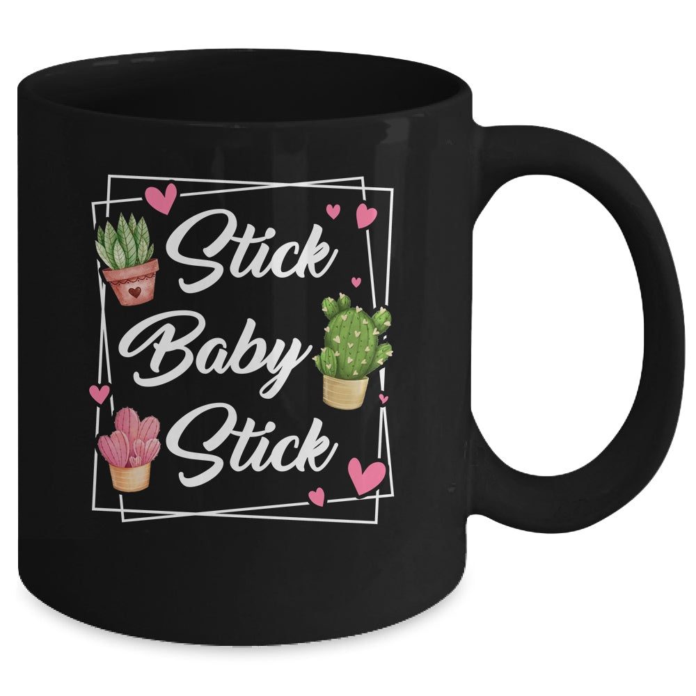 Stick Baby Stick Funny IVF Transfer Day IVF Couple Mug | teecentury