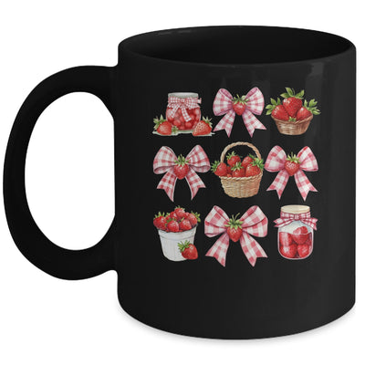 Strawberry Bow Coquette Bow Strawberries Festival Girls Women Mug | teecentury