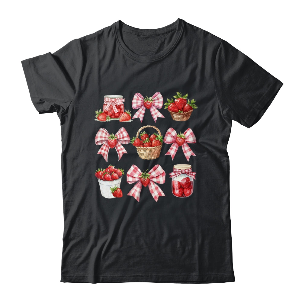 Strawberry Bow Coquette Bow Strawberries Festival Girls Women Shirt & Tank Top | teecentury