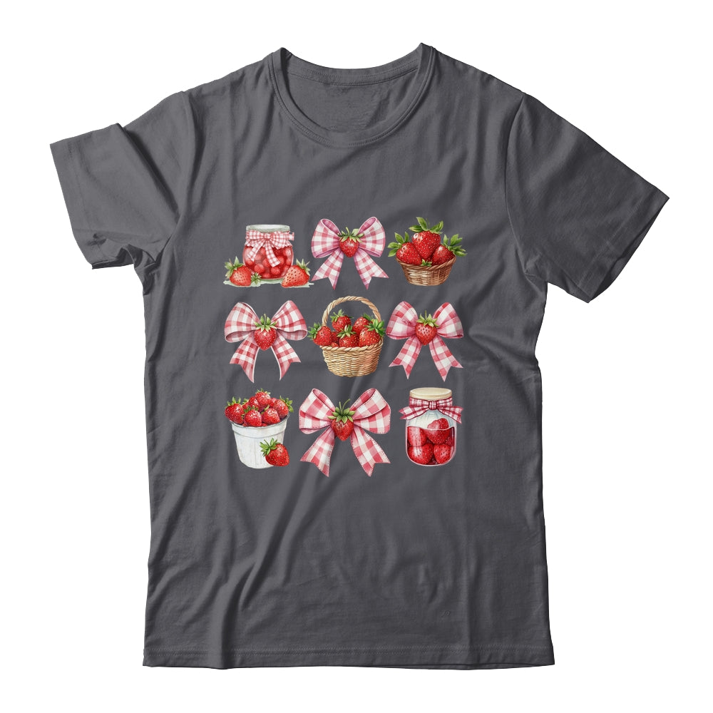 Strawberry Bow Coquette Bow Strawberries Festival Girls Women Shirt & Tank Top | teecentury