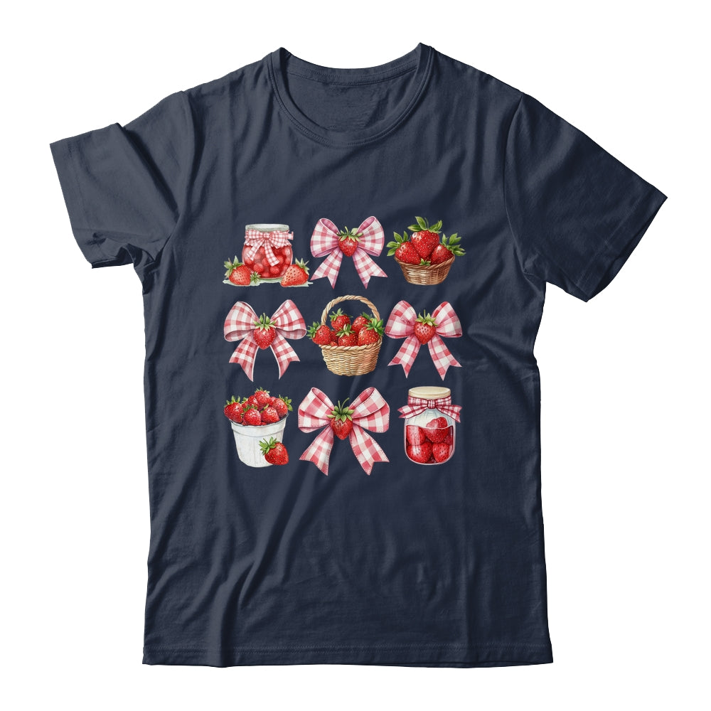 Strawberry Bow Coquette Bow Strawberries Festival Girls Women Shirt & Tank Top | teecentury