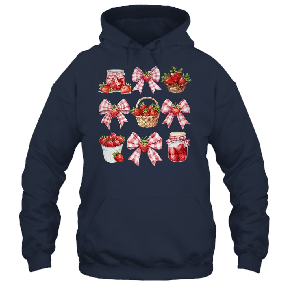 Strawberry Bow Coquette Bow Strawberries Festival Girls Women Shirt & Tank Top | teecentury