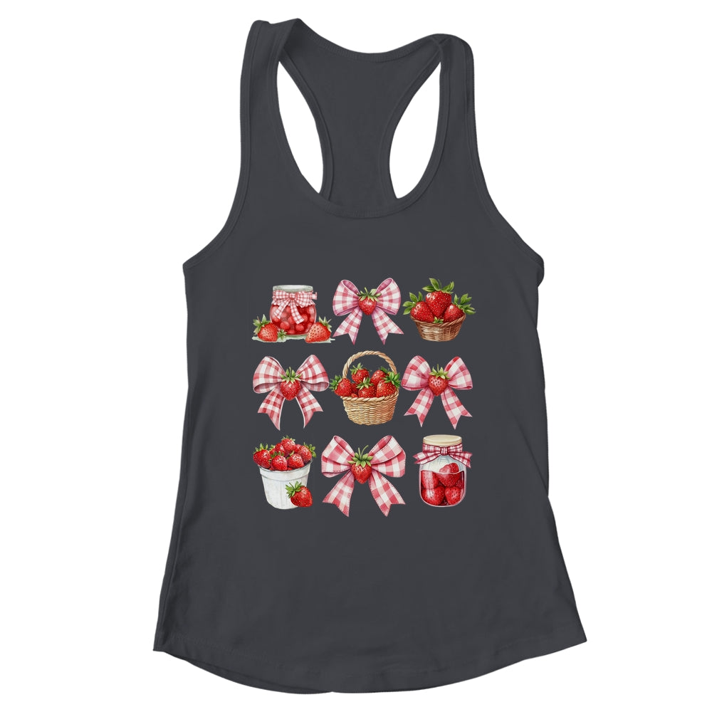 Strawberry Bow Coquette Bow Strawberries Festival Girls Women Shirt & Tank Top | teecentury