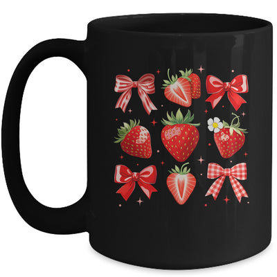 Strawberry Coquette Bow Strawberries Festival Girls Women Mug | teecentury